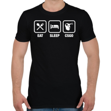PRINTFASHION EAT SLEEP CSGO - Férfi póló - Fekete férfi póló