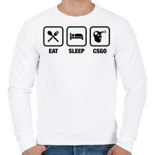 PRINTFASHION EAT SLEEP CSGO - Férfi pulóver - Fehér férfi pulóver, kardigán