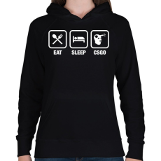 PRINTFASHION EAT SLEEP CSGO - Női kapucnis pulóver - Fekete