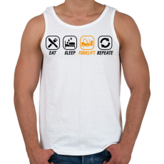 PRINTFASHION Eat, sleep, forklift, repeat - Férfi atléta - Fehér