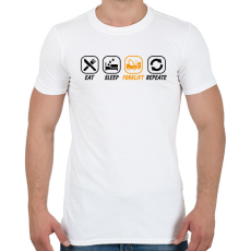 PRINTFASHION Eat, sleep, forklift, repeat - Férfi póló - Fehér