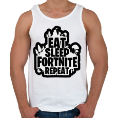 PRINTFASHION Eat Sleep Fortnite Repeat - Férfi atléta - Fehér