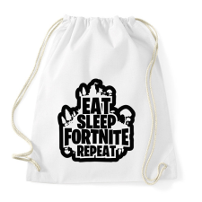 PRINTFASHION Eat Sleep Fortnite Repeat - Sportzsák, Tornazsák - Fehér tornazsák