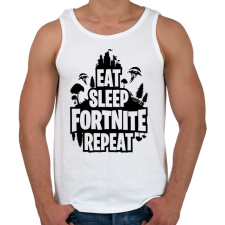 PRINTFASHION Eat Sleep Fortnite Repeat Style - Fekete - Férfi atléta - Fehér atléta, trikó