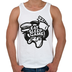 PRINTFASHION eat sleep game repeat - Férfi atléta - Fehér