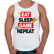 PRINTFASHION eat sleep game repeat - Férfi atléta - Fehér atléta, trikó