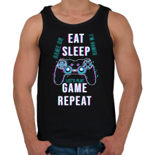 PRINTFASHION Eat sleep game repeat - Férfi atléta - Fekete atléta, trikó