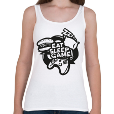 PRINTFASHION eat sleep game repeat - Női atléta - Fehér női trikó