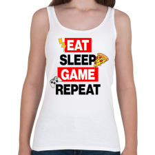 PRINTFASHION eat sleep game repeat - Női atléta - Fehér női trikó