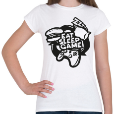 PRINTFASHION eat sleep game repeat - Női póló - Fehér
