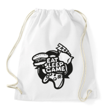 PRINTFASHION eat sleep game repeat - Sportzsák, Tornazsák - Fehér tornazsák