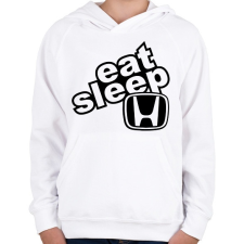 PRINTFASHION Eat Sleep Honda - Gyerek kapucnis pulóver - Fehér gyerek pulóver, kardigán