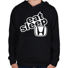 PRINTFASHION Eat Sleep Honda - Gyerek kapucnis pulóver - Fekete gyerek pulóver, kardigán