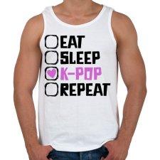 PRINTFASHION eat sleep kpop repeat - Férfi atléta - Fehér női trikó
