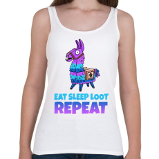 PRINTFASHION Eat Sleep Loot Repeat - Női atléta - Fehér