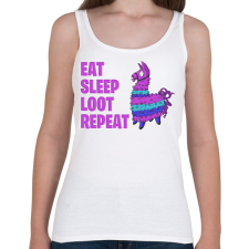 PRINTFASHION Eat Sleep Loot Repeat - Női atléta - Fehér női trikó