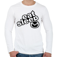 PRINTFASHION Eat Sleep Mazda - Férfi hosszú ujjú póló - Fehér férfi póló