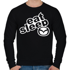 PRINTFASHION Eat Sleep Mazda - Férfi pulóver - Fekete