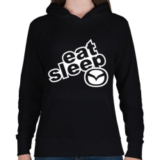PRINTFASHION Eat Sleep Mazda - Női kapucnis pulóver - Fekete