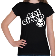 PRINTFASHION Eat Sleep Mazda - Női póló - Fekete