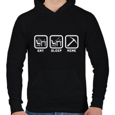PRINTFASHION Eat Sleep Minecraft - Férfi kapucnis pulóver - Fekete