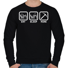 PRINTFASHION Eat Sleep Minecraft - Férfi pulóver - Fekete
