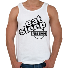 PRINTFASHION Eat Sleep Nissan - Férfi atléta - Fehér atléta, trikó