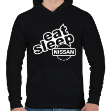 PRINTFASHION Eat Sleep Nissan - Férfi kapucnis pulóver - Fekete férfi pulóver, kardigán