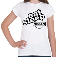 PRINTFASHION Eat Sleep Nissan - Női póló - Fehér