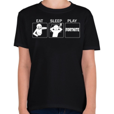 PRINTFASHION Eat, Sleep, Play Fortnite - Gyerek póló - Fekete gyerek póló