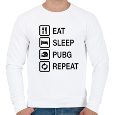 PRINTFASHION Eat Sleep PUBG Repeat - Fekete - Férfi pulóver - Fehér férfi pulóver, kardigán