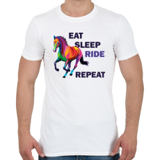 PRINTFASHION Eat sleep RIDE repeat - Férfi póló - Fehér