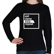 PRINTFASHION Eat sleep ride repeat - Női pulóver - Fekete női pulóver, kardigán