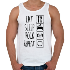PRINTFASHION Eat Sleep Rock Repeat 2 - Férfi atléta - Fehér