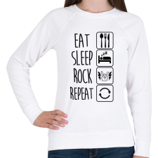 PRINTFASHION Eat Sleep Rock Repeat 2 - Női pulóver - Fehér női pulóver, kardigán