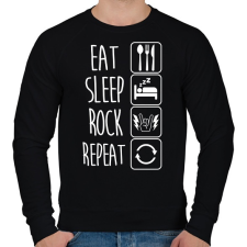 PRINTFASHION Eat Sleep Rock Repeat - Férfi pulóver - Fekete férfi pulóver, kardigán
