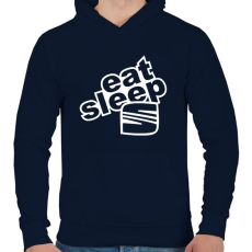 PRINTFASHION Eat Sleep Seat - Férfi kapucnis pulóver - Sötétkék