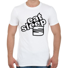PRINTFASHION Eat Sleep Seat - Férfi póló - Fehér férfi póló