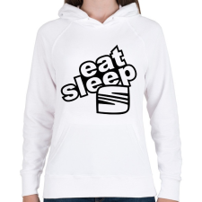 PRINTFASHION Eat Sleep Seat - Női kapucnis pulóver - Fehér női pulóver, kardigán