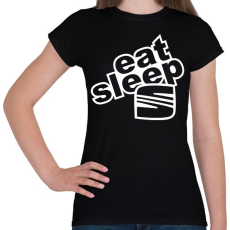 PRINTFASHION Eat Sleep Seat - Női póló - Fekete