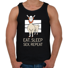 PRINTFASHION EAT SLEEP SEX REPEAT - Férfi atléta - Fekete atléta, trikó