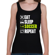 PRINTFASHION Eat Sleep Soccer Repeat - Női atléta - Fekete