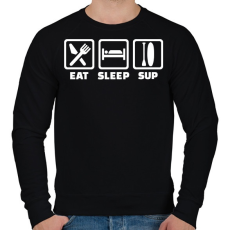 PRINTFASHION Eat Sleep SUP - Férfi pulóver - Fekete