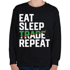 PRINTFASHION Eat Sleep Trade Repeat - Gyerek pulóver - Fekete gyerek pulóver, kardigán