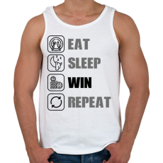 PRINTFASHION Eat, sleep, win, repeat - Férfi atléta - Fehér