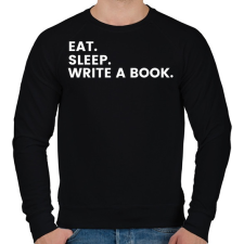 PRINTFASHION Eat.Sleep.Write A Book - Férfi pulóver - Fekete férfi pulóver, kardigán