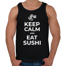 PRINTFASHION EAT SUSHI - Férfi atléta - Fekete