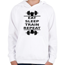 PRINTFASHION EATSLEEPTRAINREPEAT FEKETE - Gyerek kapucnis pulóver - Fehér