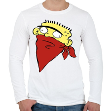 PRINTFASHION Ed Gangsta - Férfi hosszú ujjú póló - Fehér férfi póló