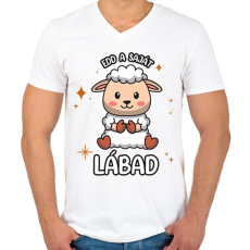 PRINTFASHION Edd a saját lábad - Férfi V-nyakú póló - Fehér
